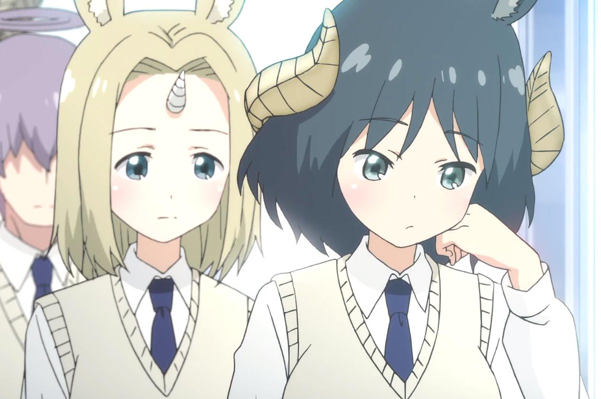 Mitsuyo Akechi and Inukai Michi from Centaur no Nayami are a lesbian couple. A supernatural comedy slice of life.