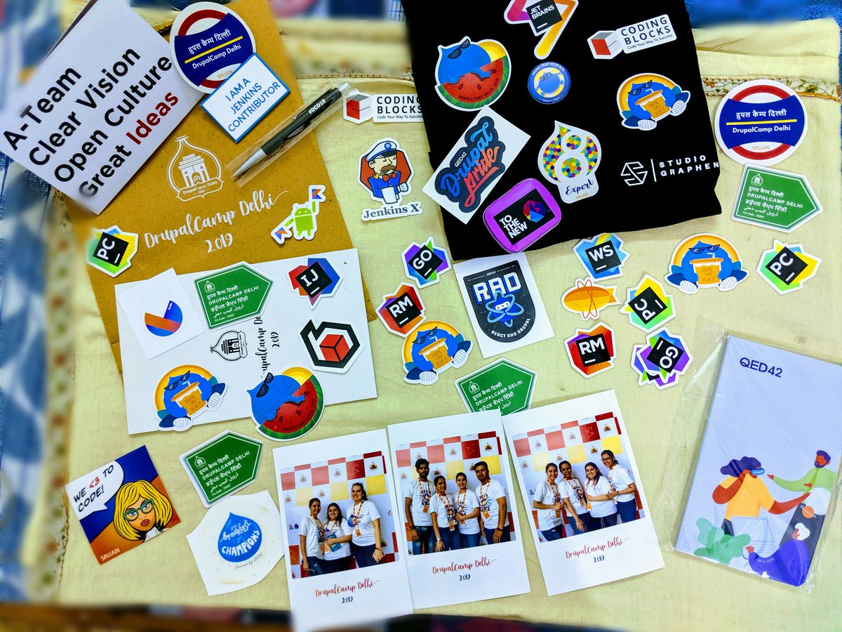 anul151's tweet photo. Thank You @DrupalCampDelhi for these amazing Goodies!!
Won amazing gifts in #DCD19 
Trivia Night, At @TOTHENEW, @qed42 , @studiographene and @Srijan booth!!
😍😍
@TanishaKalia @navneetbajwa1 @singhsisterlife https://t.co/MjGNsdpP4m