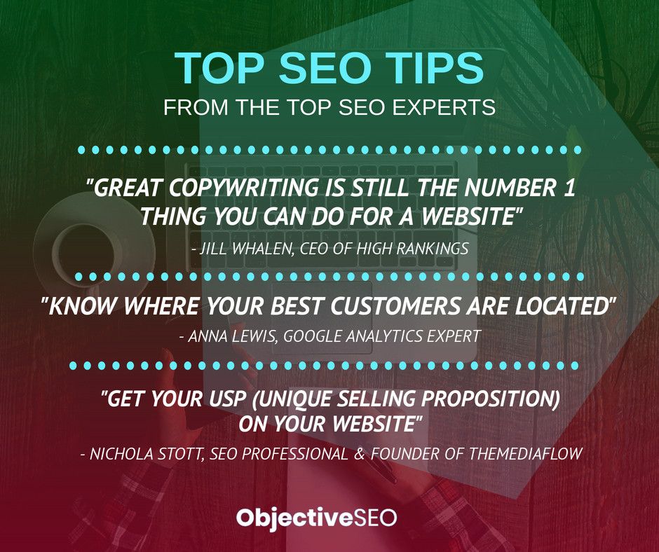 ObjectiveSeo's tweet image. Top SEO tips from the Top SEO Experts.

#seo #seotips #seoexperts #digitalmarketing #marketing #socialmedia