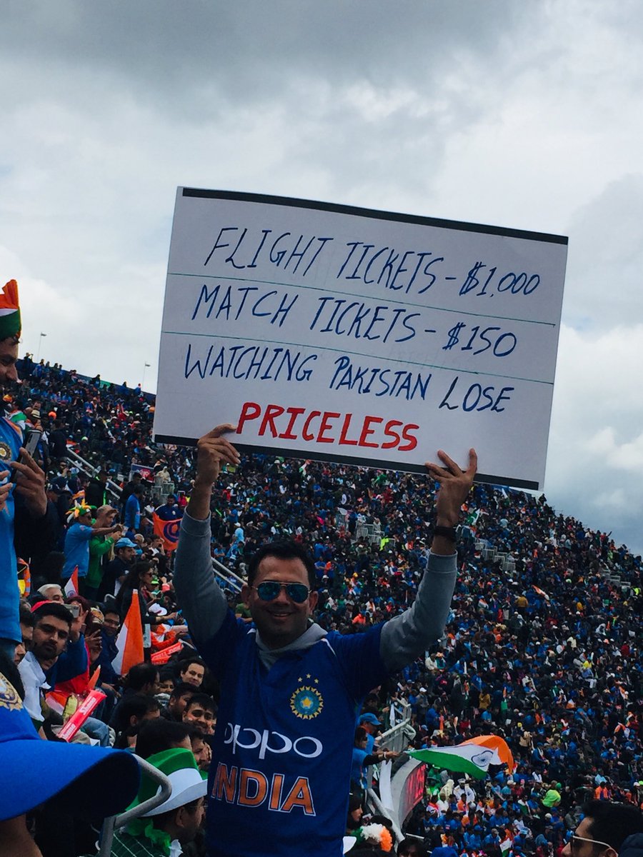 Probably one of the greatest experiences of my life! Utter euphoria from the moment we entered the stadium, and constantly pinching myself to check I wasn’t dreaming!Atmosphere = ElectricCricket = Sublime Bucket-list = Ticked#CWC19 #INDvsPAK #BleedBlue #SweepTheNation