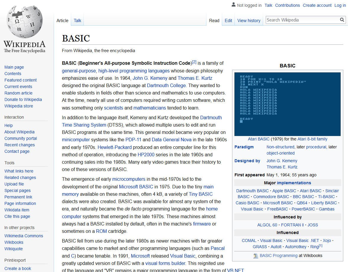 BerkeleyBrett's tweet image. Bravo, @Dartmouth College! A very proud achievement! -- en.wikipedia.org/wiki/BASIC --- #BASICprogrammingLanguage #BASIC #VisualBASIC