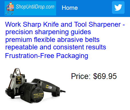 shoppersite's tweet image. Work Sharp Knife and Tool Sharpener $69.95. Sharpen straight bladed knives, curved knives, tanto blades, filet knives, serrated knives, gut hooks and virtually any other shape of knife blade. #KnifeSharpener #ToolSharpener #Sharpener @WorkSharpTools shopuntildrop.com/Work-Sharp-Kni…