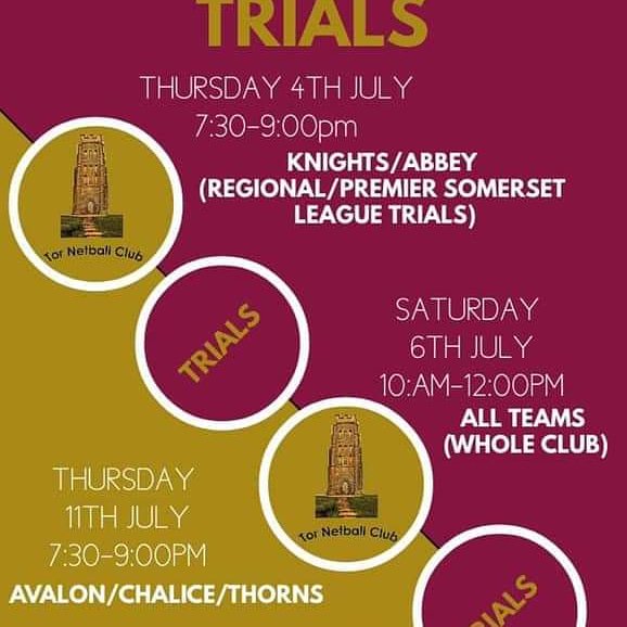 Looking to join a new team? Want to pick up a new hobby? Come along to Tor Netball Club Trials on 4th, 6th and 11th of July. All abilities welcome! #netball #thisgirlcan