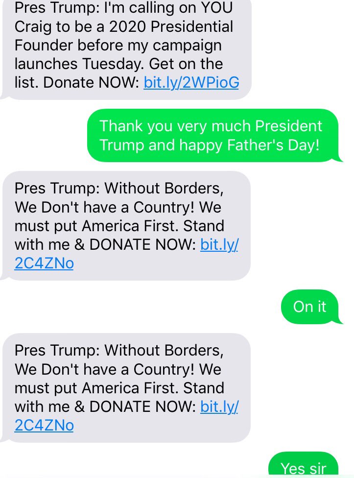 CraigDebolt's tweet image. My Father’s Day conversation with @realDonaldTrump