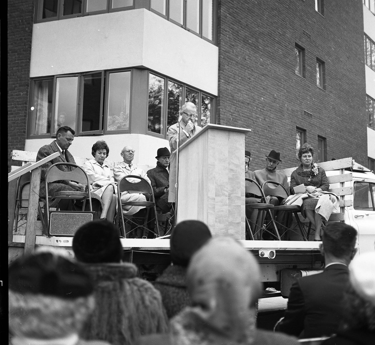 Photos from  @aadlarchives of the building dedication and of new residents shortly after moving in.