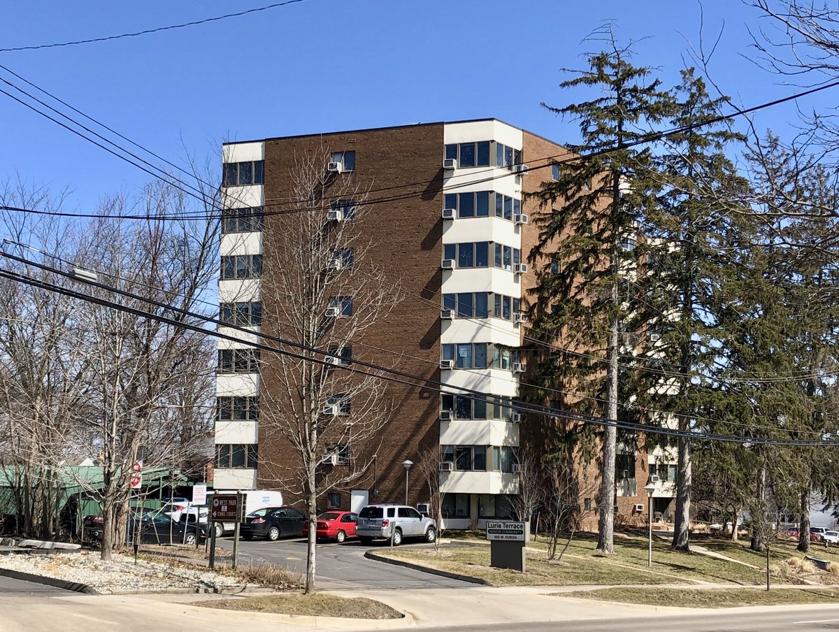 James Livingston, Lurie Terrace Senior Housing (1964) /// Built on the Old West Side a few blocks from downtown, Lurie Terrace was spearheaded by activists of the Ann Arbor Seniors Guild to provide affordable and convenient independent living for senior citizens.