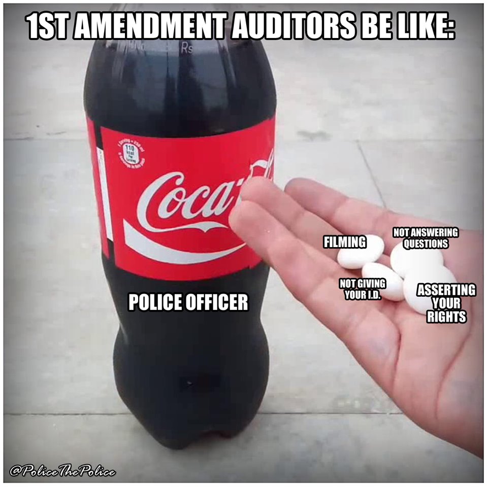 PoliceThePolic1's tweet photo. Looks about right! ๐๐
#FirstAmendmentAuditors https://t.co/8ywgkosLFd