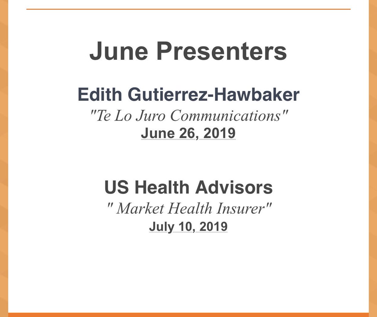 June-July Presenters