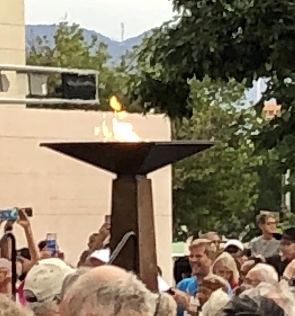 Lighting the torch at the #NationalSeniorGames. Never too old to stop playing ball!