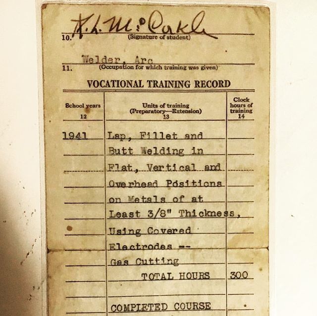 ModernistMaker's tweet photo. My #dad inspires me still, even though he passed 18 years ago. In 1939 he showed up at #Savannah #Shipyard looking for work.  He claimed experience to get the job but on the first day he picked up the #welder and asked a buddy “so how do I work this?” En… https://t.co/e5clPEIttn https://t.co/b3xLsEE2Dd