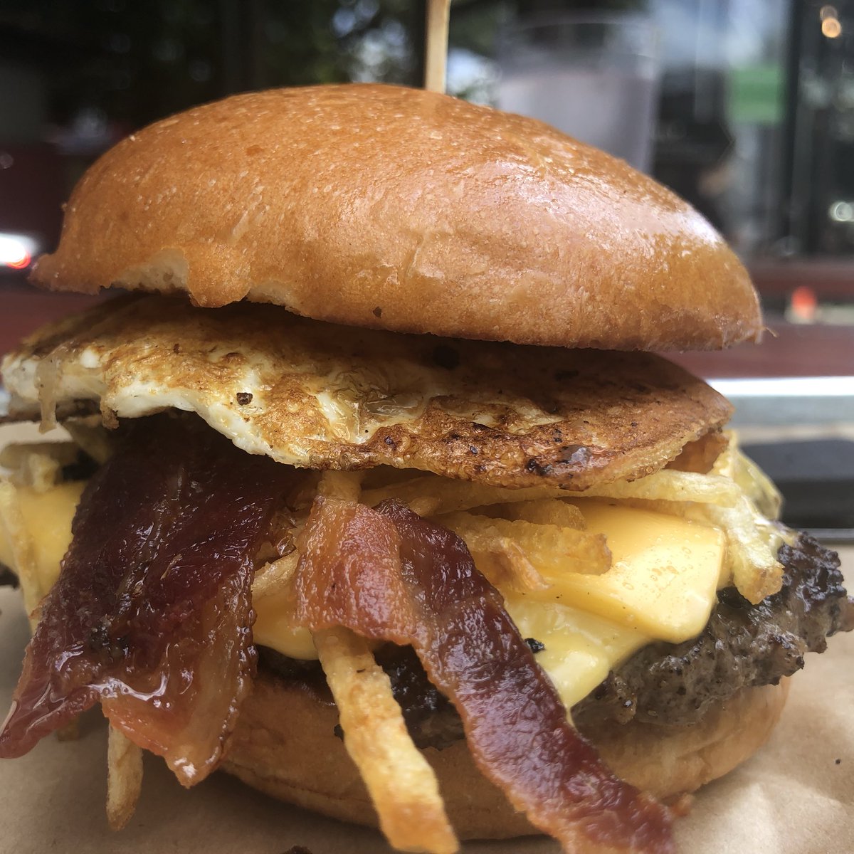 breakfast burger and fries!