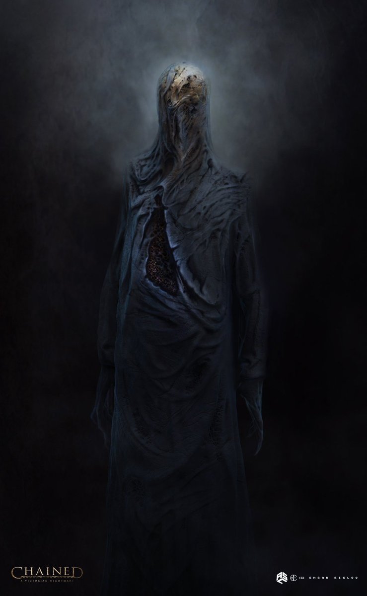 _ASCreative's tweet photo. If that's the Spirit of the Future I'm not sure I'd want to know mine! --- Concept art from our work on 'Chained', the VR experience based on 'A Christmas Carol' #asc #becomechained #VR #conceptart #vicotriannightmare https://t.co/WYF2p7Ggfn