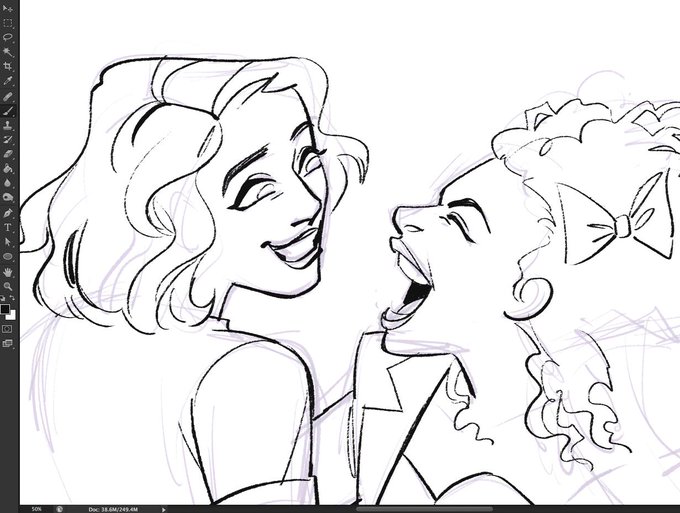 sometimes my favorite part of drawing is lineart but rn i wanna jump right to figuring out the gorgeous color palette of san junipero 