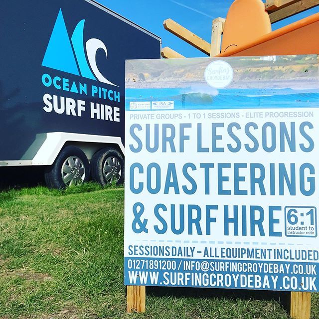 OceanPitch's tweet photo. Book a surf lesson or indulge in a coasteering adventure with our friends @surfingcroydebay .
.
.
.
#devon #surf #devonsurf #croydebeach #croyde #croydebay #croydesurf #croydelife #croydesurfers #baggypoint #oceanpitch #camping #lovenorthdevon #northdevoncoast #northdevonsurf https://t.co/hlzuCvyULA