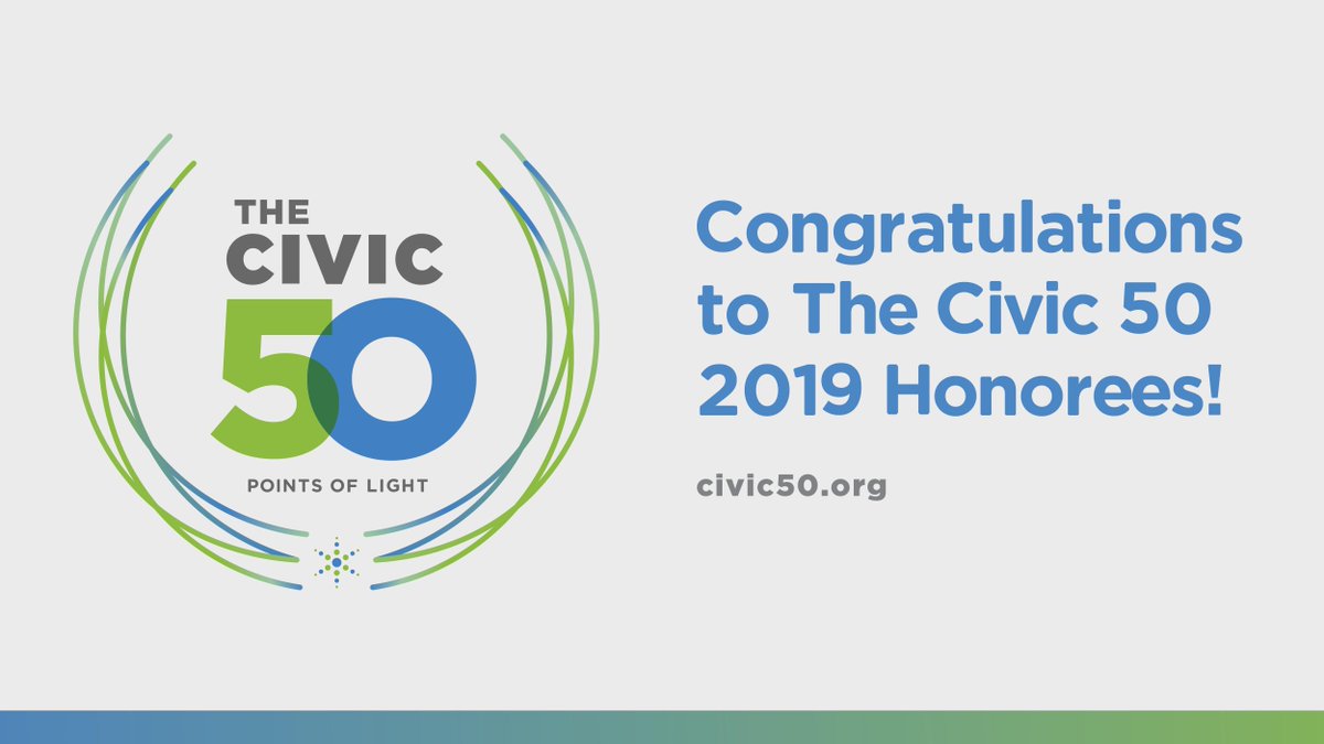 Congratulations to the 2019 honorees of The #Civic50, being recognized as the 50 most community-minded companies in the country! #CSR #PointsofLight19 bit.ly/2Ijh1mi