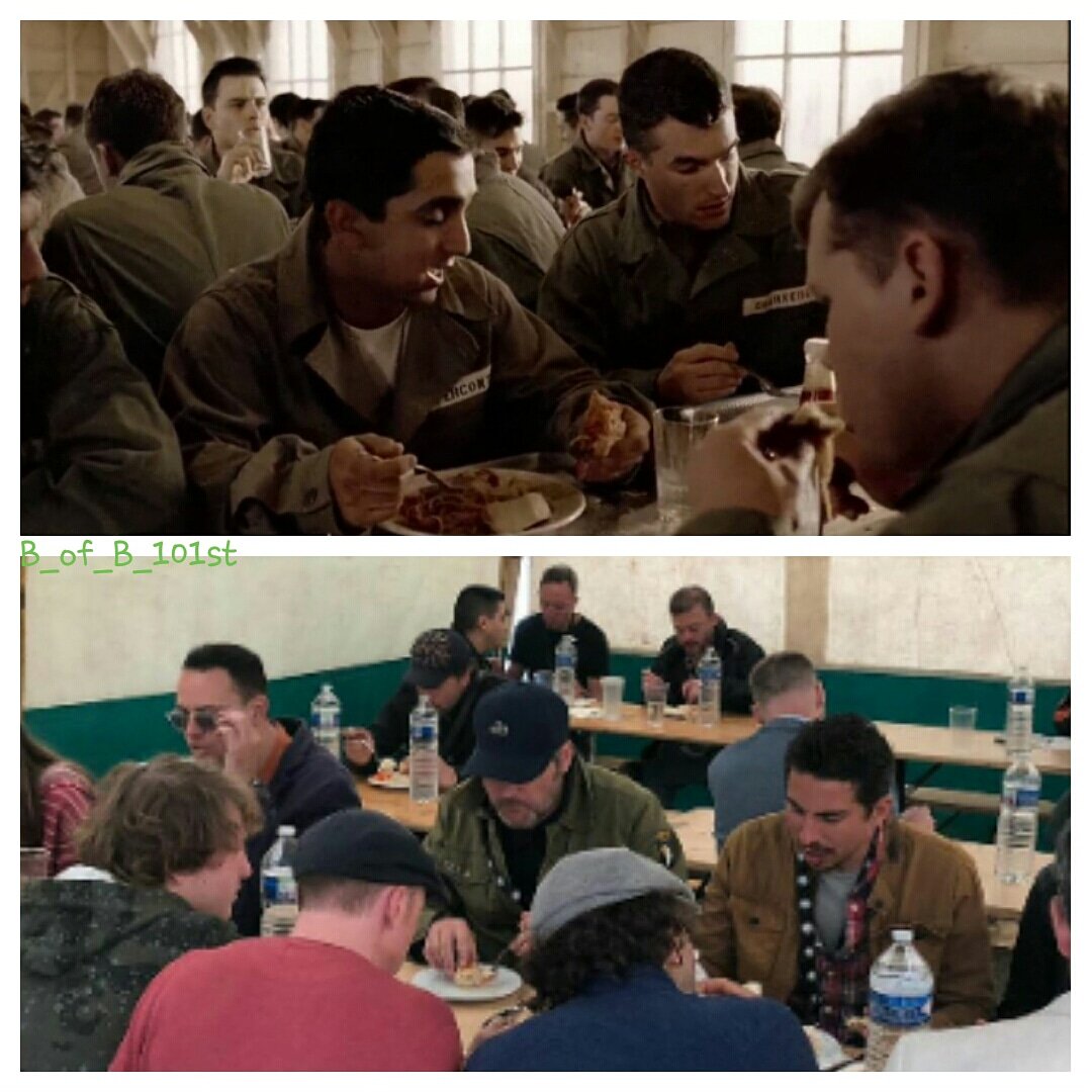 Luckily this time nobody made the #bandofbrothers actors run up a mountain after lunch 😉🍝
#normandy #easycompany #DDay75thAnniversary #armynoodleswithketchup 
@tinker_t @frankjhughes