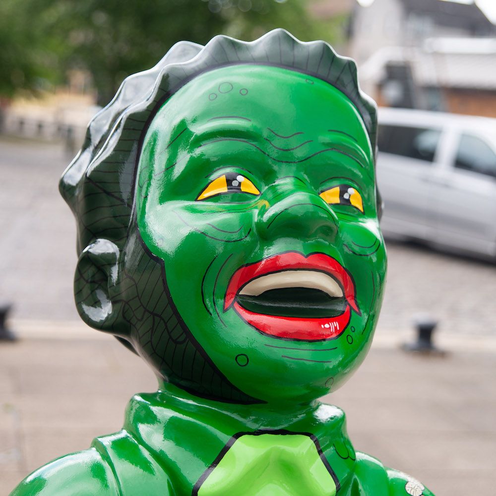 EdinReporter's tweet photo. Here's another few figures from the Oor Wullie BIG Bucket Trail in Edinburgh for you.... this is a fundraising effort and all the sculptures will be auctioned at the end of the summer #OWBBT @echcharity https://t.co/NnAGCt16js