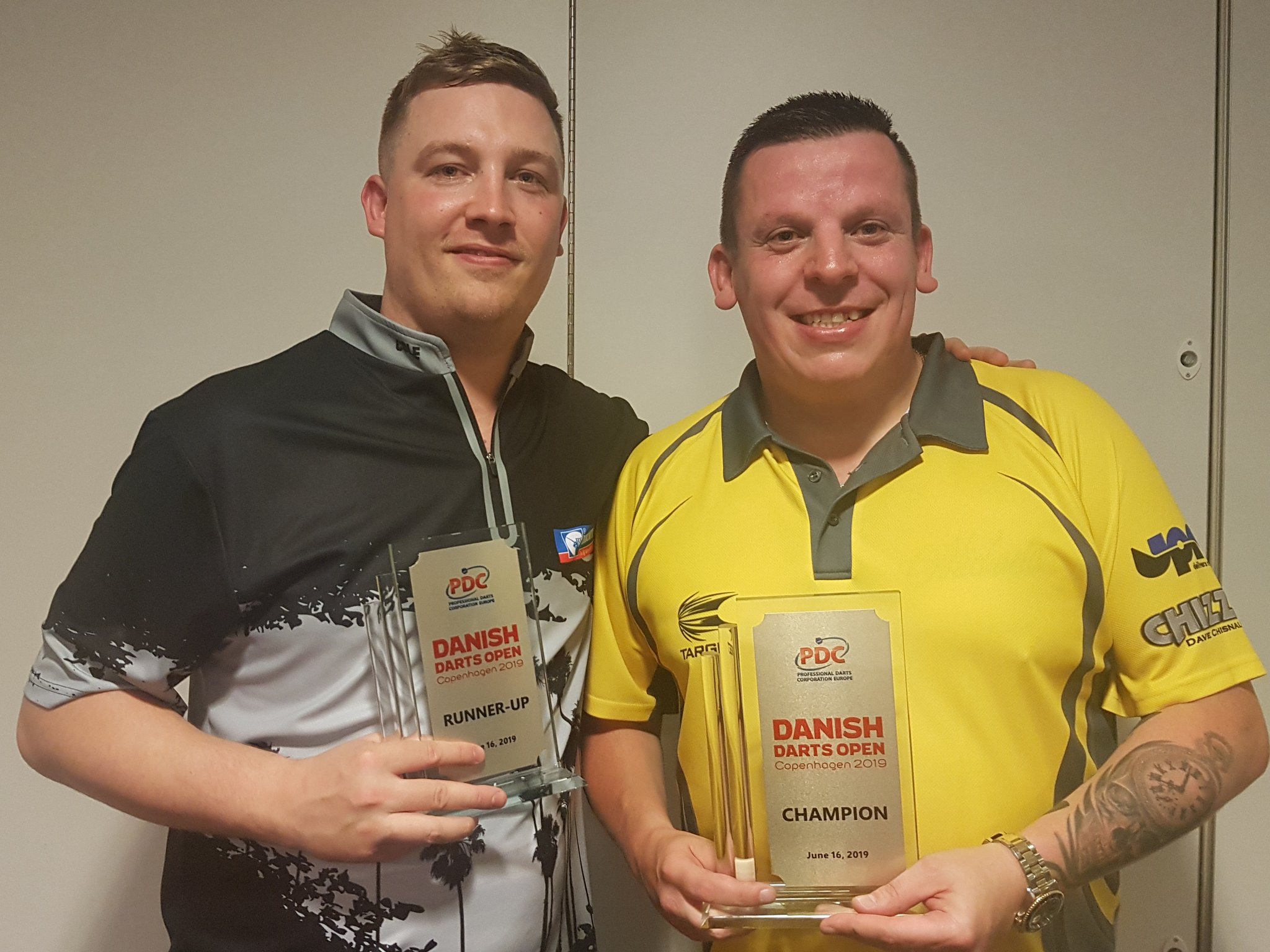 Dave Chisnall on Twitter: "Danish Darts Open Champion. Over the moon. Hard to play a really good friend @Dobey10 but to win. to all my sponsors and also to @