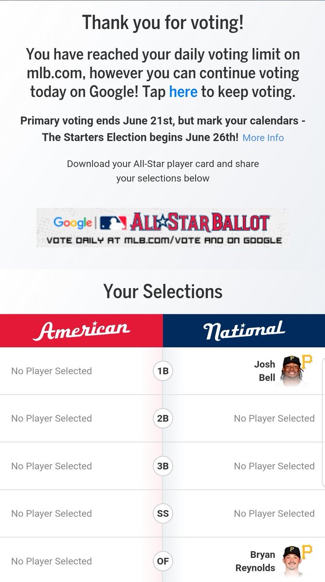 TheBuccosFan's tweet photo. @Pirates #BELLieve 🔔 #VoteBell 🗳 #WriteInReynolds 🖊
#VotePirates ☠ ⚾️ 
@AllStarGame ⭐ https://t.co/Dbg0h04BZE