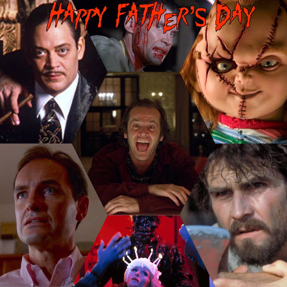 FRI_FRIGHTNIGHT's tweet photo. HAPPY FATHER’S DAY!!#happyfathersday #horrorfathers #horrorfathersday #horrormoviefathers #fathersday #father #dad #gomezaddams #chucky #jerryblake #jacktorrance #georgelutz #nathangrantham https://t.co/VOID31JV9w