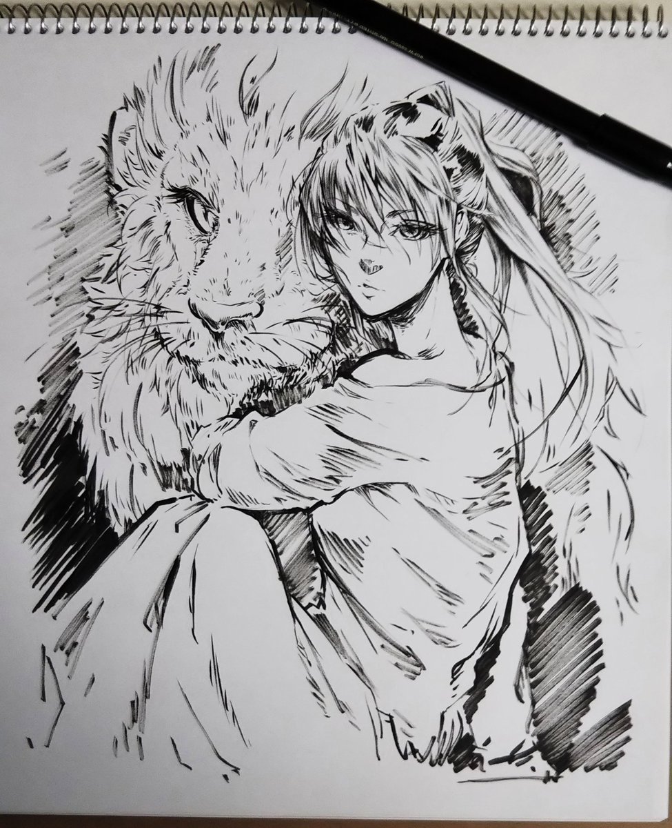 昨日の似顔絵のお仕事の待ち時間に描き描き。濃すぎない良い感じ