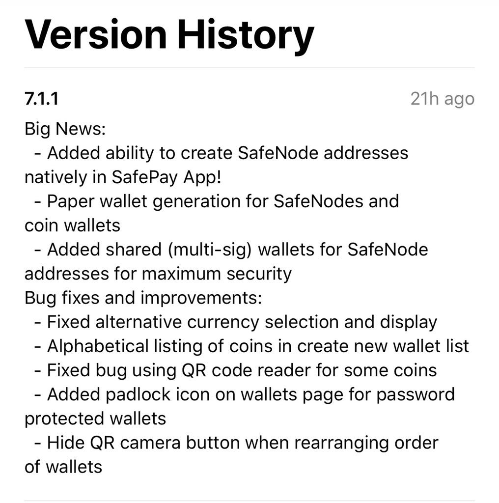 safecoin's tweet image. #SafePay wallet update! You can now generate your #SafeNode collateral address right in the SafePay wallet, with OR without an internet connection. $SAFE @BTCZOfficial @bitcoingold @Ravencoin @ritocoin @ZclassicCoin @horizenglobal 
apple.co/2XRZiaG