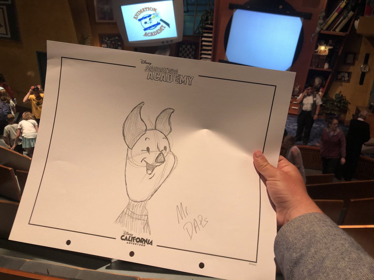 I drew a thing kind of! @DisneylandToday #piglet #animationacademy #dca #dapsmagiclive