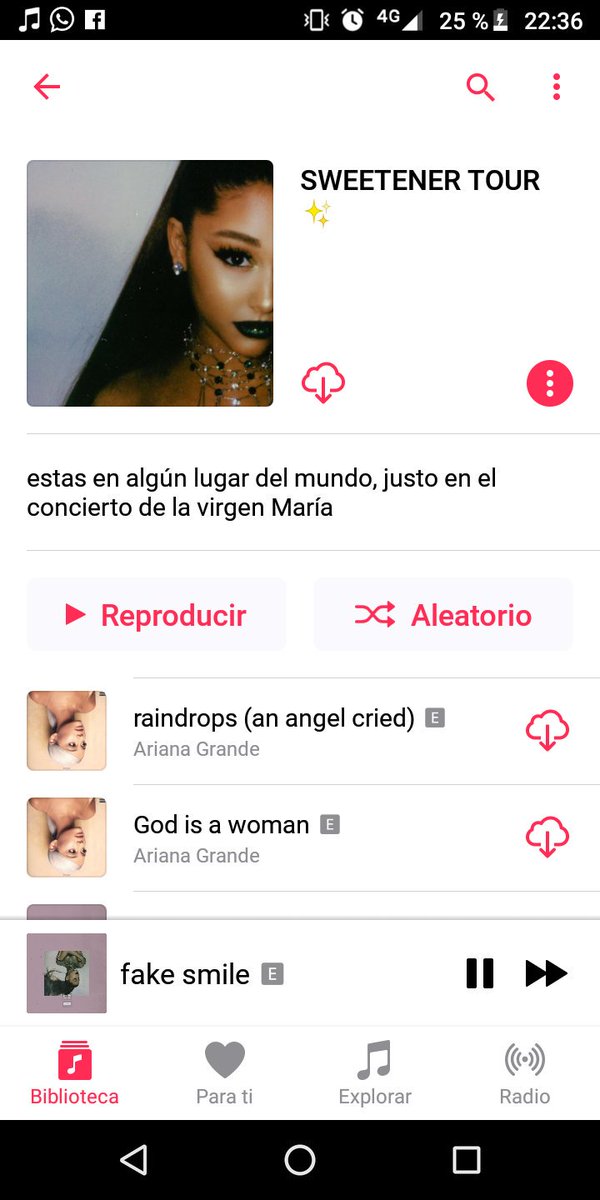 mypeanutguyk3's tweet photo. @ArianaGrande ya ven, que cansadita estoy de tener que poner este playlist en el carro para sentir que ando en tu concierto 😔
#SweetenerWorldTourPeru https://t.co/g6vFReU97d