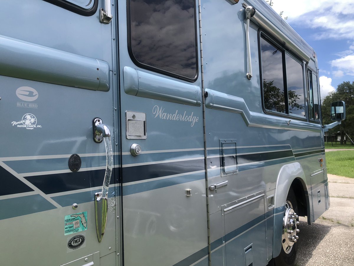 Our new baby #LostLugNuts #Bluebird #Wanderlodge #1991 #sp36 #DINKLife #RVLife #RvIt #RV