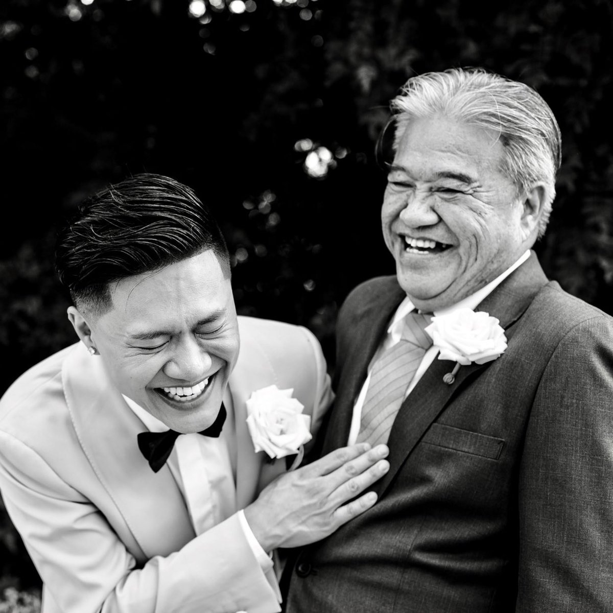 TimothyDeLaG's tweet photo. My dad always told me “Don’t come crying at my grave when I’m gone, show me you care now while I’m still here.”
He also always said “Thai penises are like Thai chilis. They’re not the biggest, but they’re the most powerful!”
Here’s a pic of us laughing on my wedding day. https://t.co/7BkWssteWW