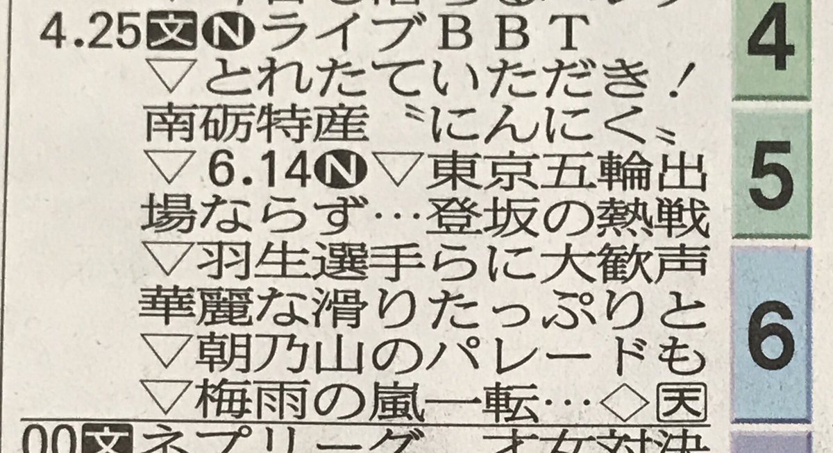 トキめき على تويتر 今日の北日本新聞 ラテ欄 富山テレビの夕方のニュースで羽生君たちの映像が来る 昨日のorigin様が見たいです Faoi富山