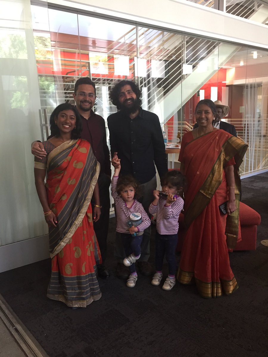 PrakashLab's tweet photo. A very special day; since the three latest graduates from PrakashLab will be leaving for new avenues. I want to share my gratitude to families that support us. So honored to meet George Korir, William Gilpin @wgilpin0 and Haripriya’s family who join us from near and far! https://t.co/6hlcd4iWtz