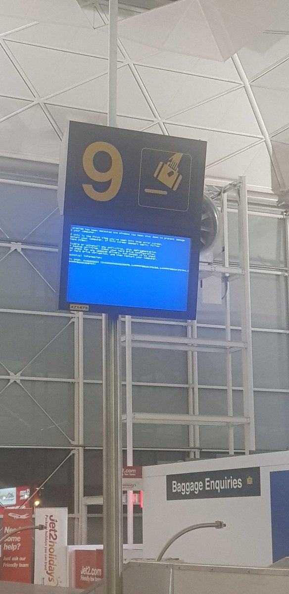 Blue screen of #shouldveUsedFlare <a href="/STN_Airport/">London Stansted Airport</a>