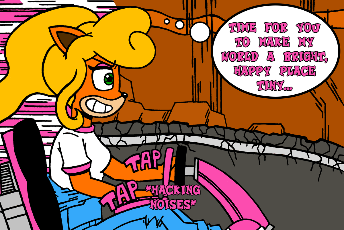 CyanideMySoda's tweet photo. @CrashReill My comic panel with and without cropping featuring best girl for #CrashReill and my roll call for it.

#crashbandicoot #ctr #CrashTeamRacingNitroFueled #crashteamracing #ctrnf #woah #cocobandicoot #artistsontwitter https://t.co/i12O1FZGGL