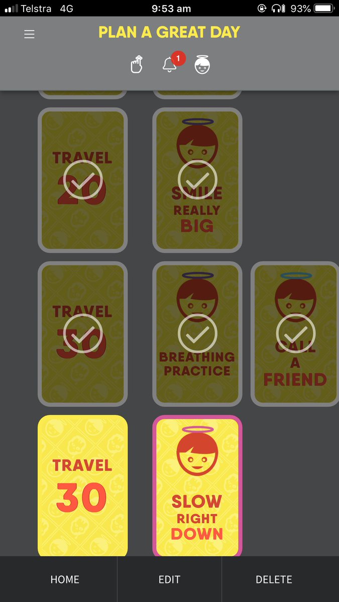 Ticking off my plan for the day — activity cards and my safety cards ‘over the top’ of them show me I’m doing things safely #ChronicPain #Neuroscience #Recovery