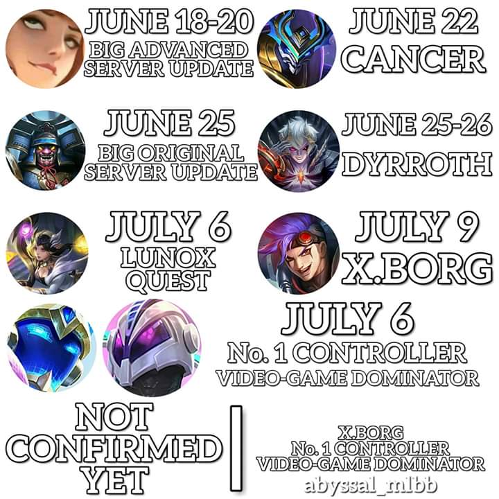 ml_leaks's tweet photo. [UPDATE]

June - July confirmed Updates

#MobileLegends @ML_Leaks https://t.co/gxeQXsbI3P