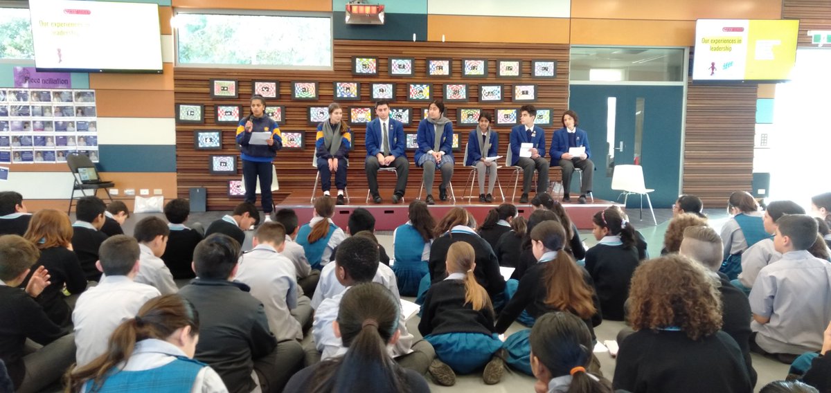 smcm_school's tweet photo. Hearing from the school captains from St. Monica's College, talk about leadership and share their own experiences #buildinggreatleaders @CEMelbourne @SMC_Epping @smcm_school #seniors #highschool #schoolcaptains #leadersofthefuture #datetolead https://t.co/4NB8Kf5zG2