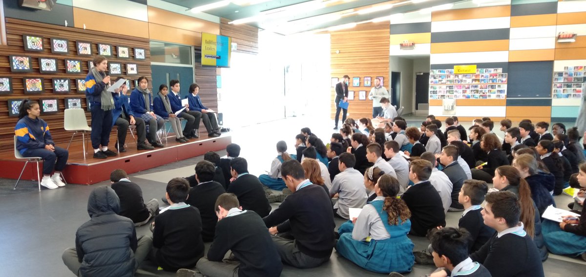 smcm_school's tweet photo. Hearing from the school captains from St. Monica's College, talk about leadership and share their own experiences #buildinggreatleaders @CEMelbourne @SMC_Epping @smcm_school #seniors #highschool #schoolcaptains #leadersofthefuture #datetolead https://t.co/4NB8Kf5zG2