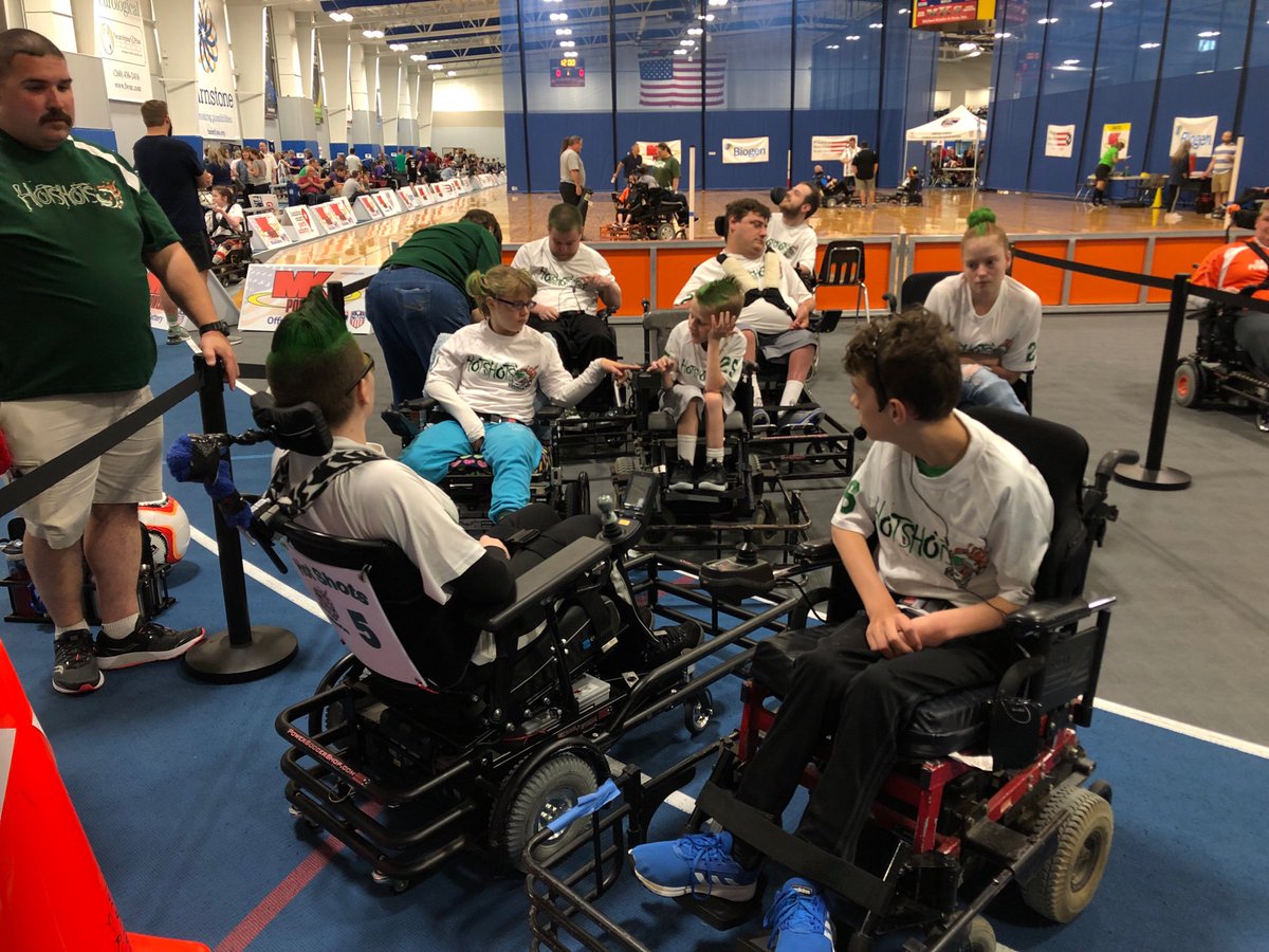AdaptSports's tweet photo. We had a great time meeting and cheering on teams from across the US at the MK Battery Power Soccer Conference Cup in Fort Wayne, Indiana. Good luck to everyone competing! #supportadaptivesports #soccer #powersoccer #mkccseries19 #fortwayne #indiana https://t.co/cqWnlZ0Ouh