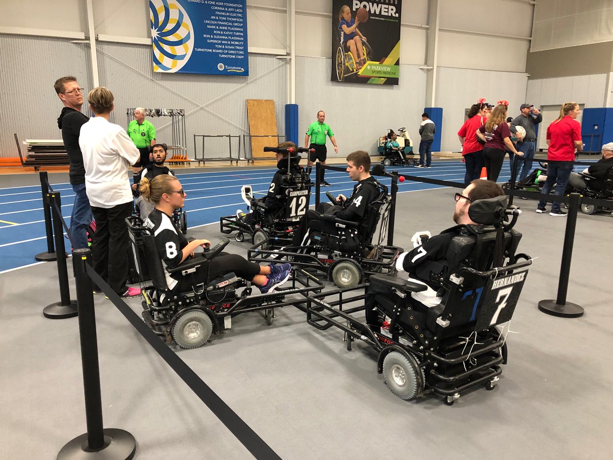 AdaptSports's tweet photo. We had a great time meeting and cheering on teams from across the US at the MK Battery Power Soccer Conference Cup in Fort Wayne, Indiana. Good luck to everyone competing! #supportadaptivesports #soccer #powersoccer #mkccseries19 #fortwayne #indiana https://t.co/cqWnlZ0Ouh