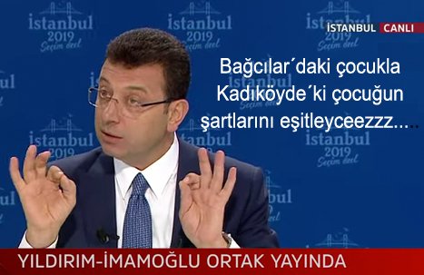 Vatandaşı aşağılama, hor görme, devletin-hükümetin ve ilçe belediyelerinin hizmetlerini yapamadığını ima ile, yok sayma şizofrenliğinin danıskası!..
#EkrandakiŞizofren #BYvsEİ