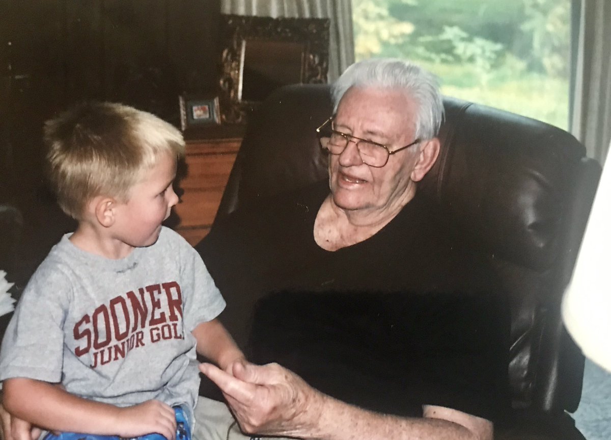 eradiosports's tweet photo. Thinking of my Dad today and every day! Found this special pic of Stephen and him know he would be so proud! #FathersDay #AlwaysMeantToBe  #BoomerSooner 🙏❤️⛳️ https://t.co/d92ZVqbE8s