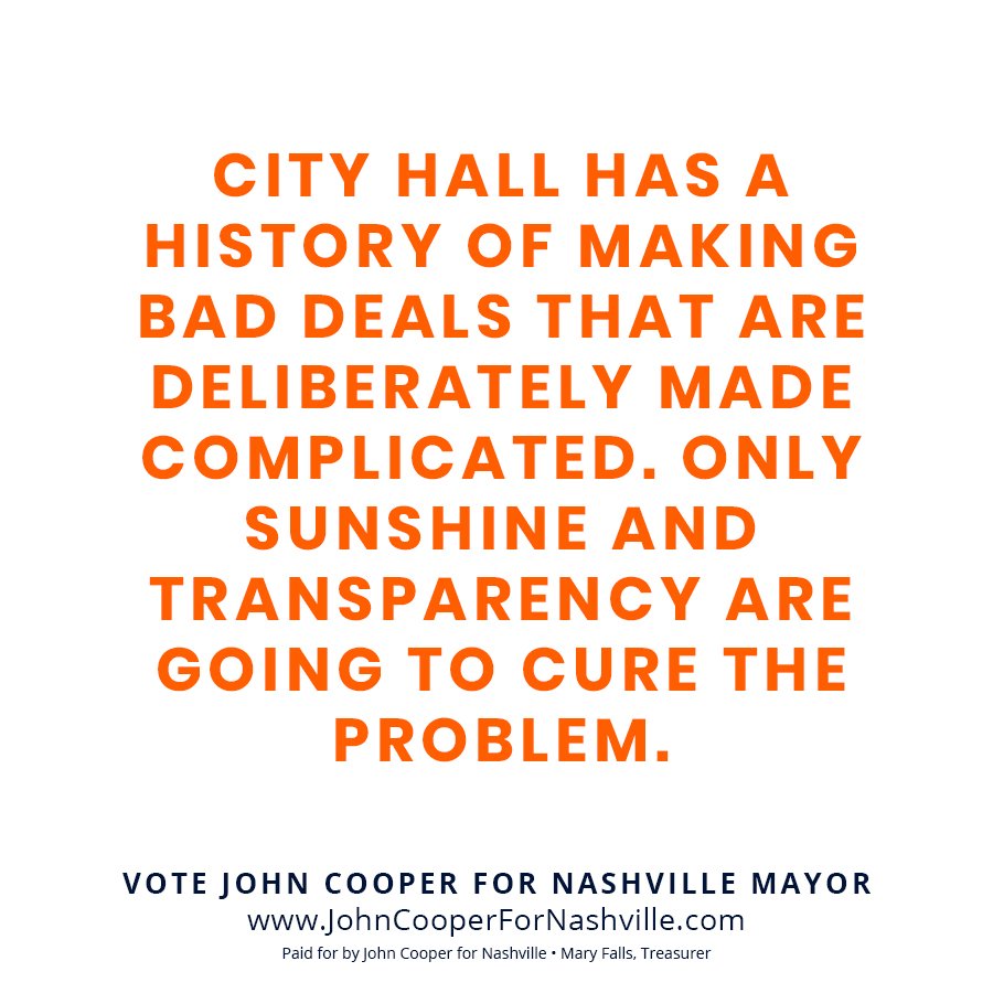 JohnCooper4Nash's tweet photo. As your mayor, I am always going to tell you the truth about where we are as a city. I am going to put you - the city’s residents - first in every negotiation. I invite you to read my policy position in regards to restoring trust. 
RT if you agree! 💙 🧡 
https://t.co/k2vXYuNelq https://t.co/v6sorLOSPx