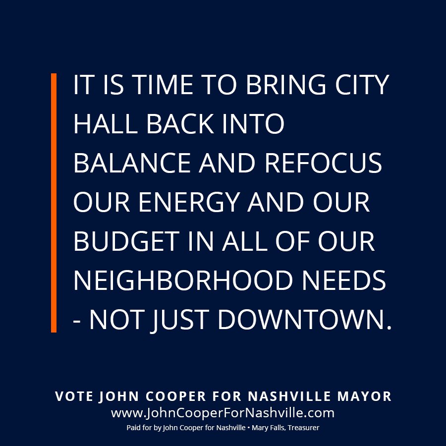 JohnCooper4Nash's tweet photo. As your mayor, I am always going to tell you the truth about where we are as a city. I am going to put you - the city’s residents - first in every negotiation. I invite you to read my policy position in regards to restoring trust. 
RT if you agree! 💙 🧡 
https://t.co/k2vXYuNelq https://t.co/v6sorLOSPx