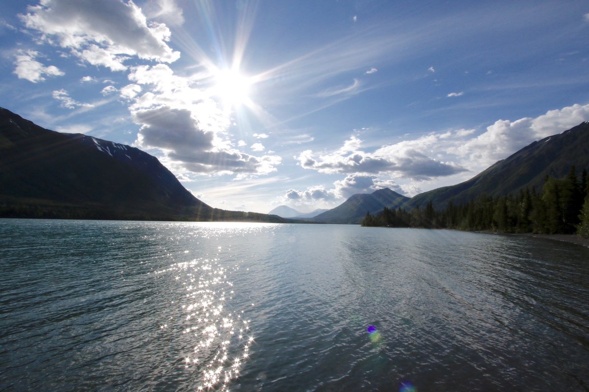JoeVigil's tweet photo. Enjoyed our camping trip to the Kenai Peninsula this weekend.  This is day and night at Kenai Lake. #camping #alaskacamping #kenailake #kenaipeninsula https://t.co/mDyYyQ7XWp