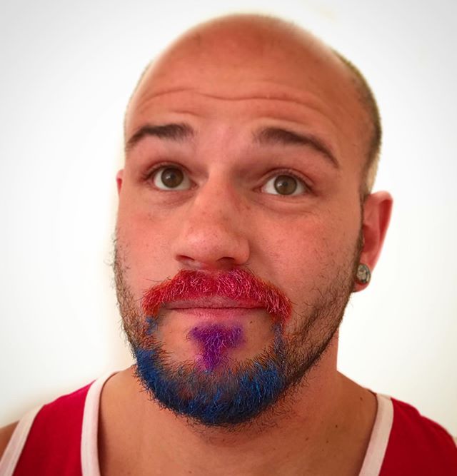MrJZ3K's tweet photo. Trying out my #beard options for #seattlepride2019 used commonpandacom hair wax! ====================================
#pride #facialhair #pink #purple #blue #commonpanda #hairwax #bi #bisexual #bisexualman #biguy #bidad #imtaken #malemodel #hot https://t.co/UKe25qpgSD
