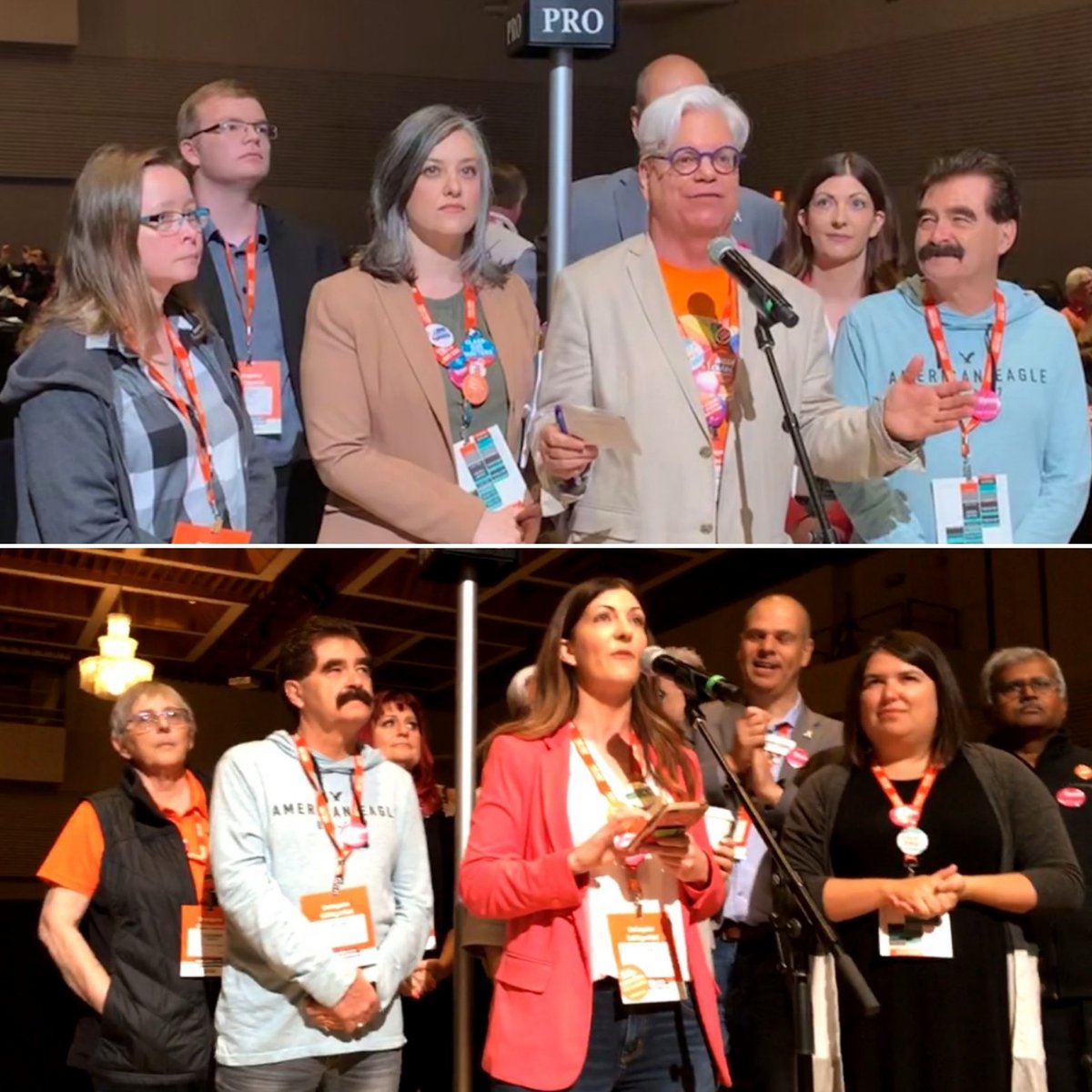 jennkfrench's tweet photo. Today was a big day at @OntarioNDP #ONDPCon19. I'm so proud of everyone who worked to pass a resolution of support for #autoworkers & a strong, green future for Ontario. Passionate voices from #Oshawa sharing the story of workers. @DurhamRegionLC @rebeccakeetch https://t.co/cXWBmz4sr7