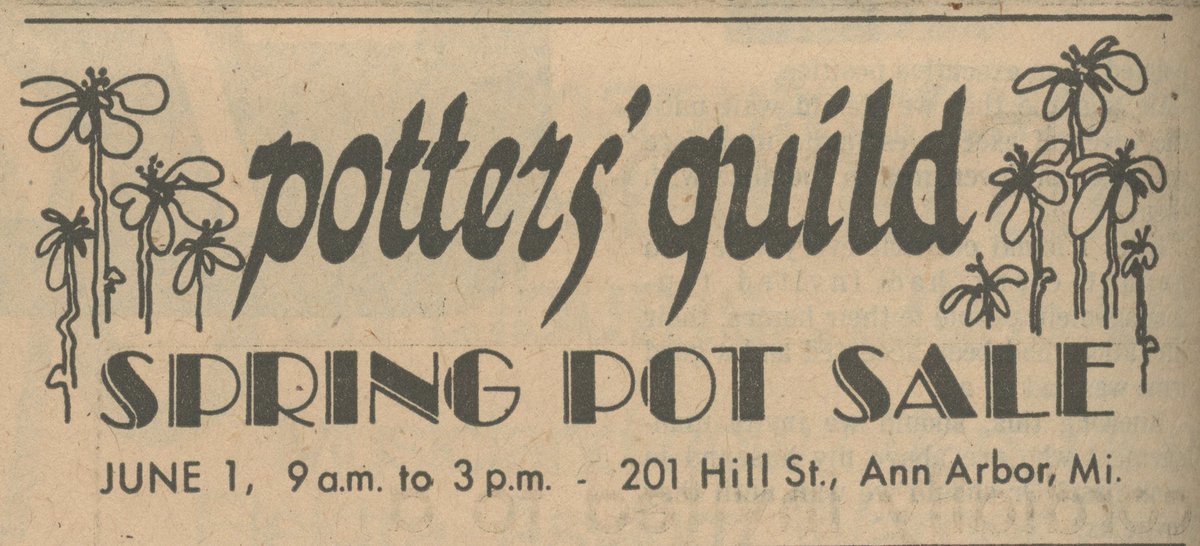 Some quality design on these vintage ads for the Potters Guild’s annual pottery sale (via  @aadlarchives)