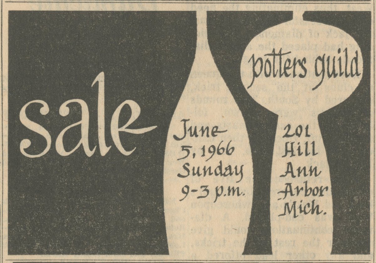 Some quality design on these vintage ads for the Potters Guild’s annual pottery sale (via  @aadlarchives)