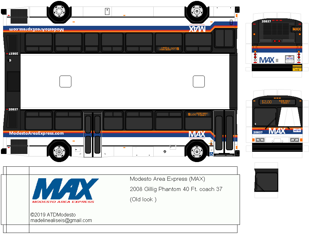 Medgirl320's tweet photo. What have I been working on you may ask? Well, just a 3 dimensional Modesto Area Express paper bus. #paperbus #modestoareaexpress #maxbus #gillig #gilligphantom #gilligbus #atdmodesto #atd #medgirl320 https://t.co/IiOvL4Kg3K
